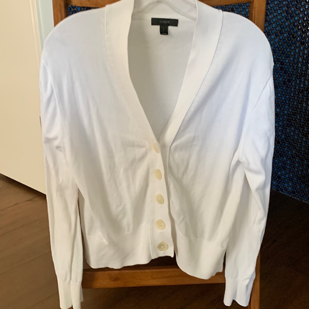 White J Crew cardigan